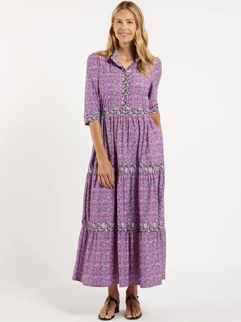 Jude Connally Candy dress Jude cloth melody ditsy amethyst sz lg